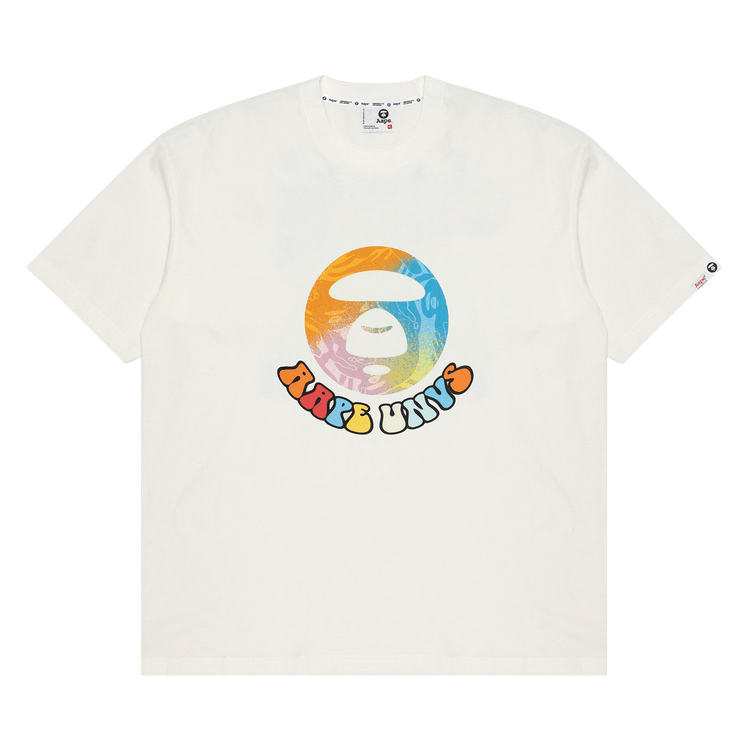 AAPE Moonface Graphic Printed Tee 'Ivory'