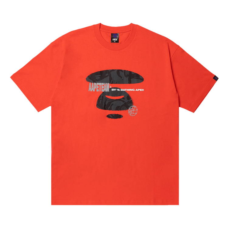 AAPE Moonface Camo Printed Tee 'Orange/Red'