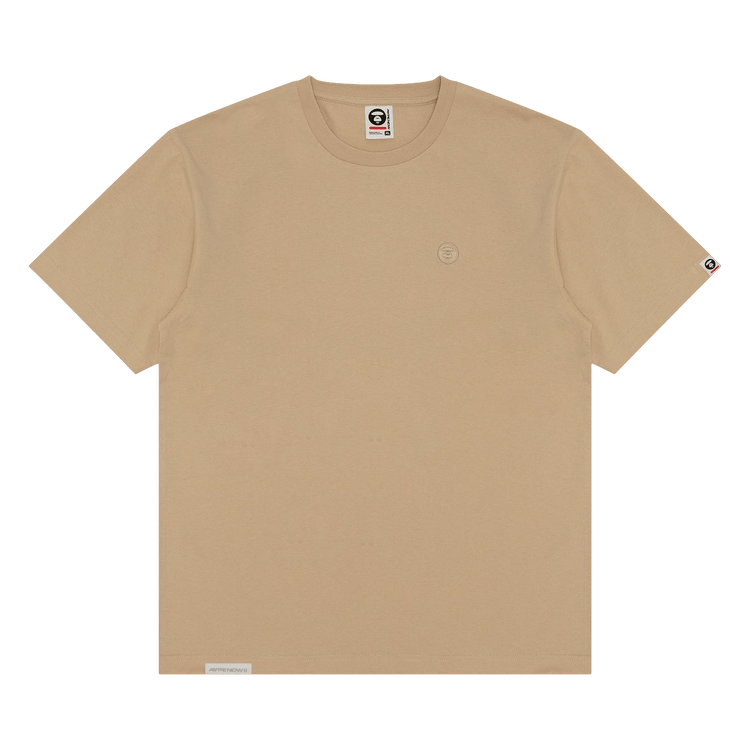 AAPE Moonface Embroidered Tee 'Khaki/Yellow'