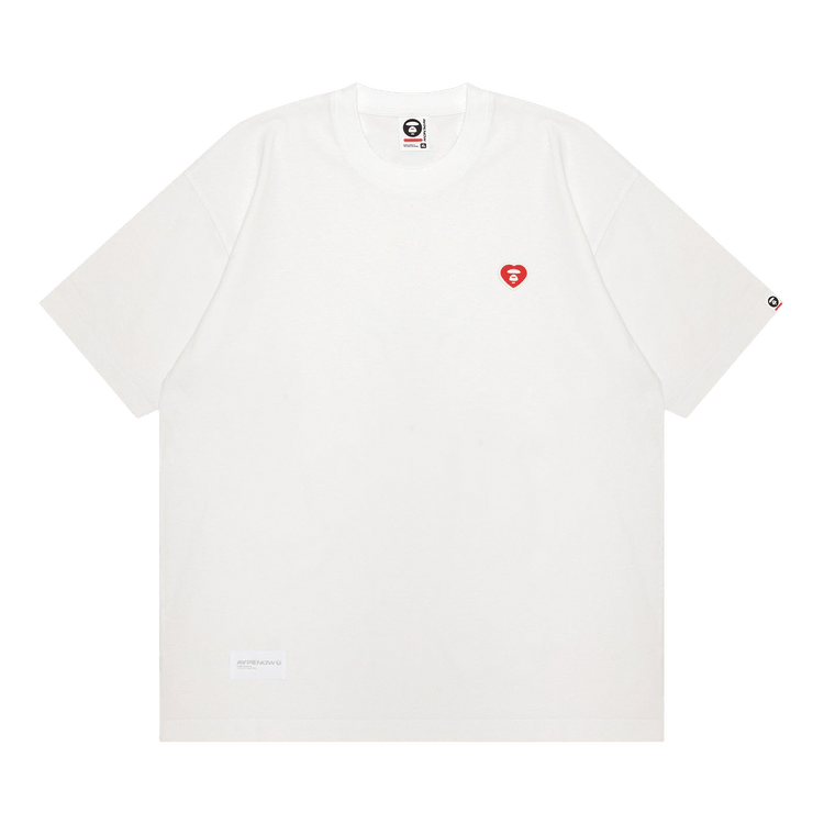 AAPE Moonface Heart Patch Tee 'White'
