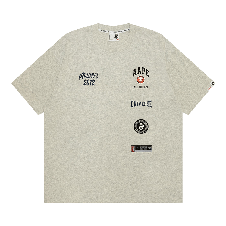 AAPE Moonface Logo Tee 'White/Heather'