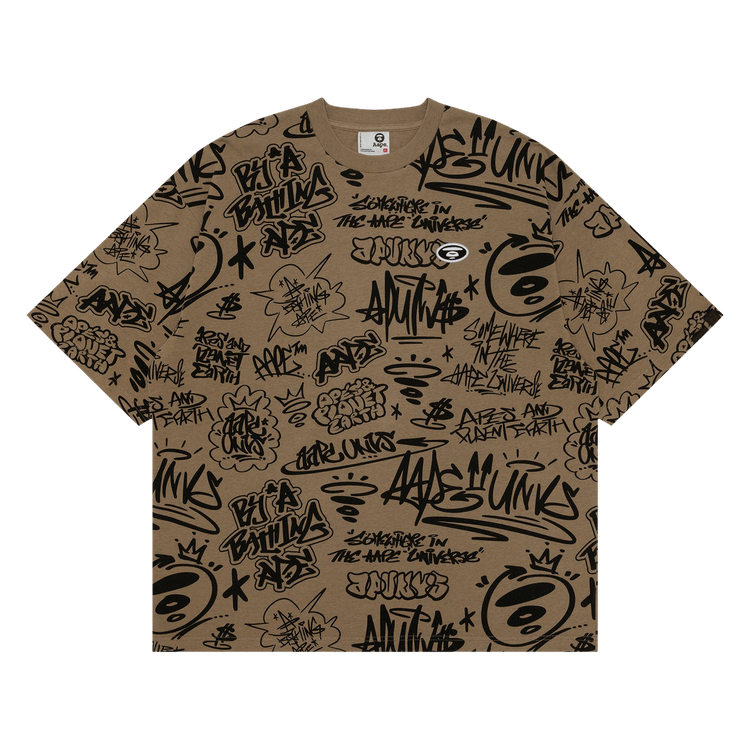 AAPE Moonface Fancy Tee 'Beige/Black'