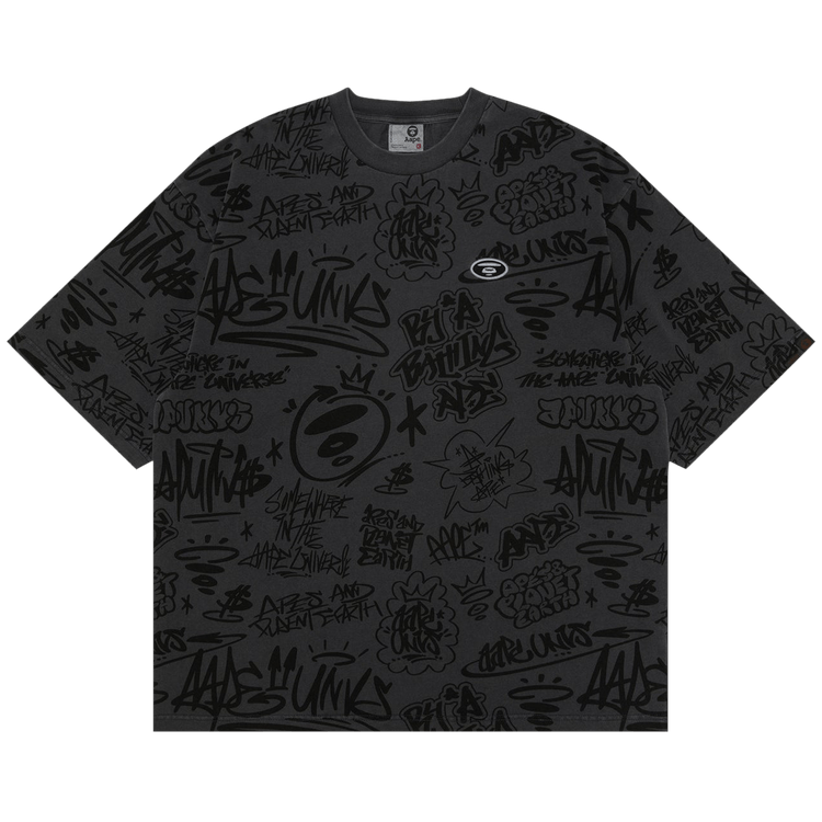 AAPE Moonface Fancy Tee 'Grey/Black'