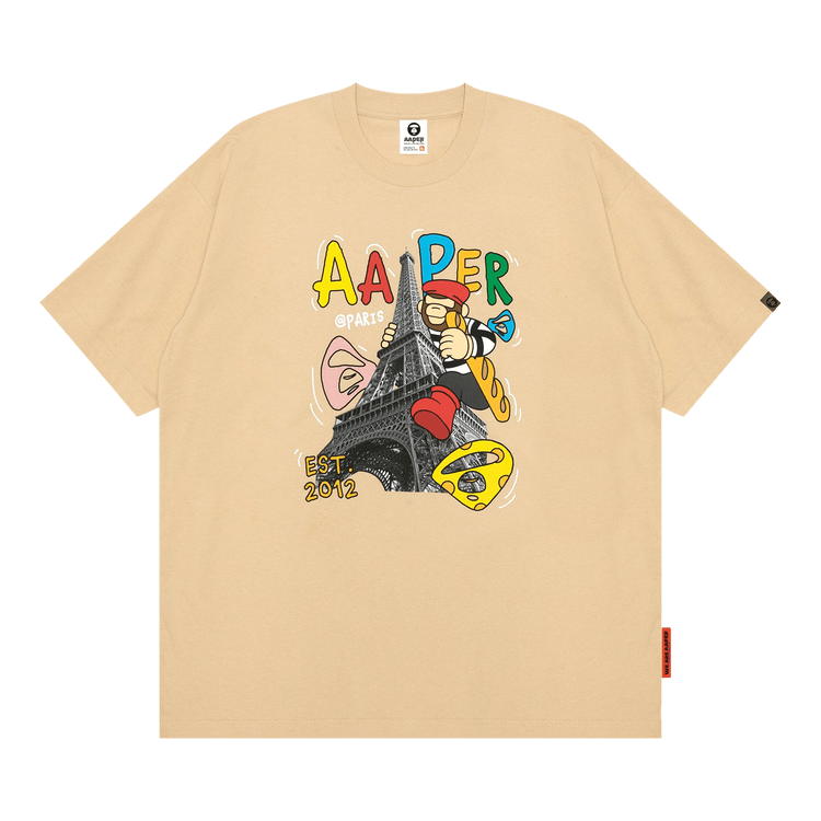 AAPE r Graphic-Print Short Sleeve Tee 'Beige/Light'