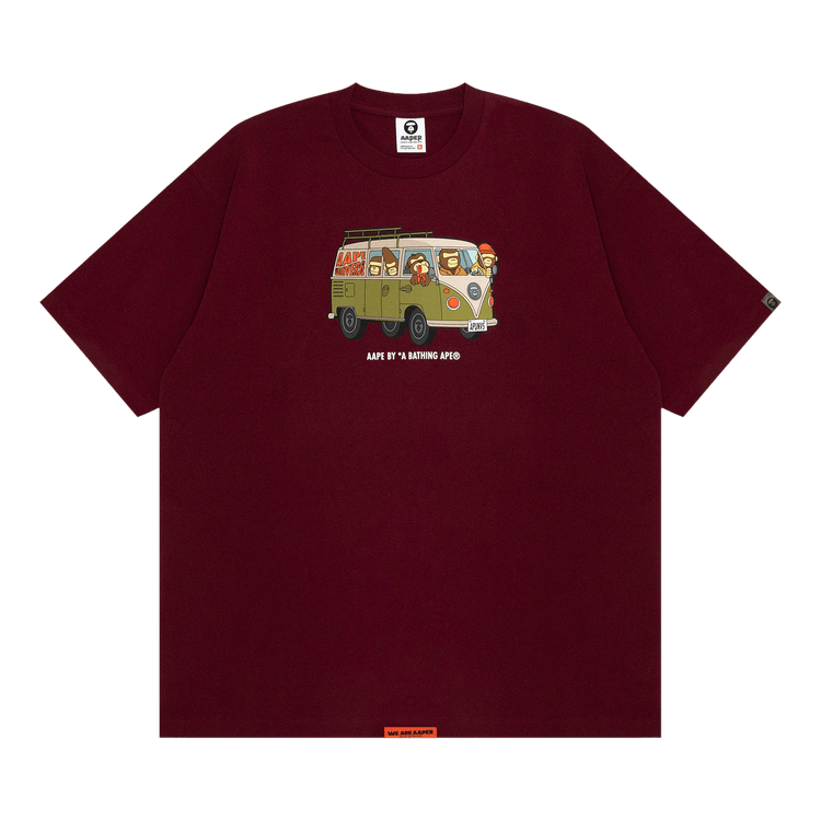 AAPE r Graphic-Print Short Sleeve Tee 'Burgundy'