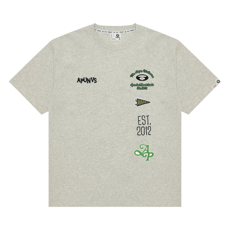 AAPE Unvs Multi-Logo Tee 'White/Heather'