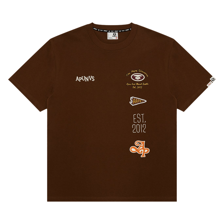 AAPE Unvs Multi-Logo Tee 'Brown'