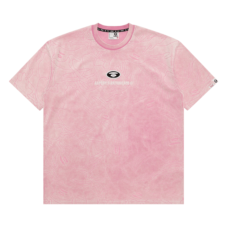 AAPE Moonface Logo Camo Washed Tee 'Pink'