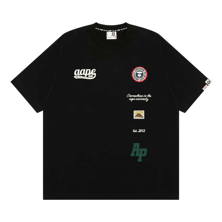 AAPE Unvs Embroidered Logo Tee 'Black'