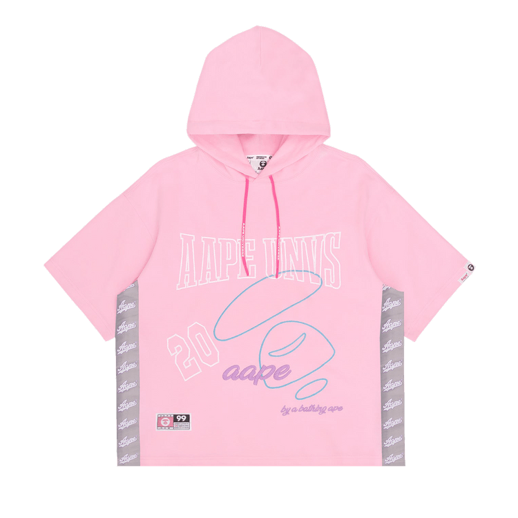 AAPE Moonface Embroidered Short-Sleeve Hoodie 'Pink/Light'