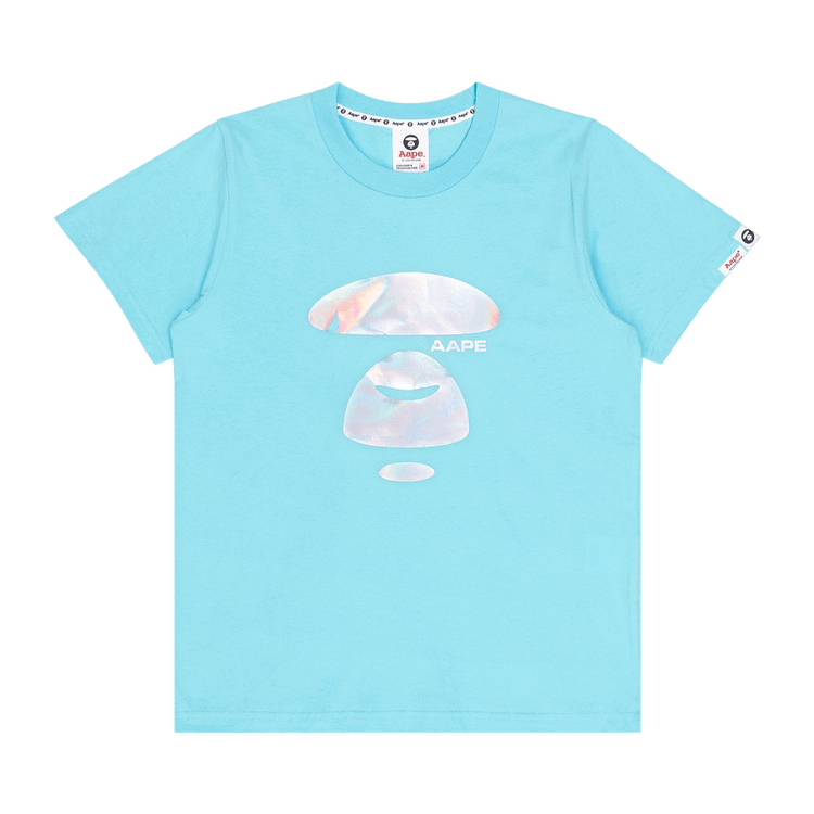 AAPE Moonface Hologram Printed Tee 'Blue'