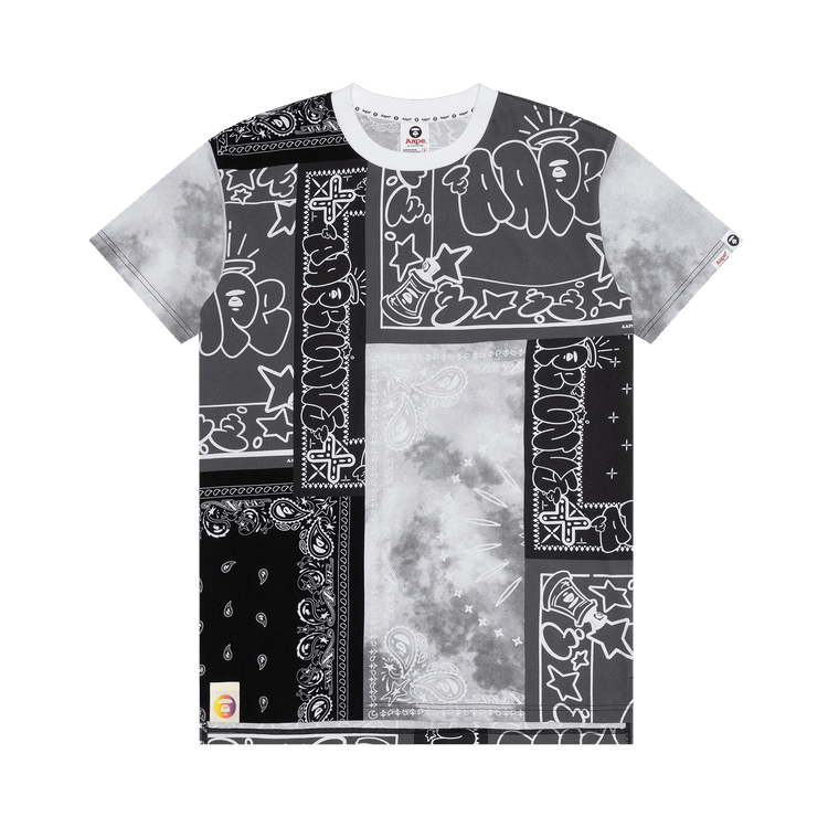 AAPE Moonface Bandana Printed Tee 'Black'