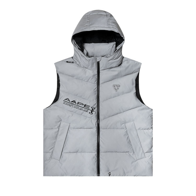 AAPE Moonface Patch Down Vest 'Grey/Green'