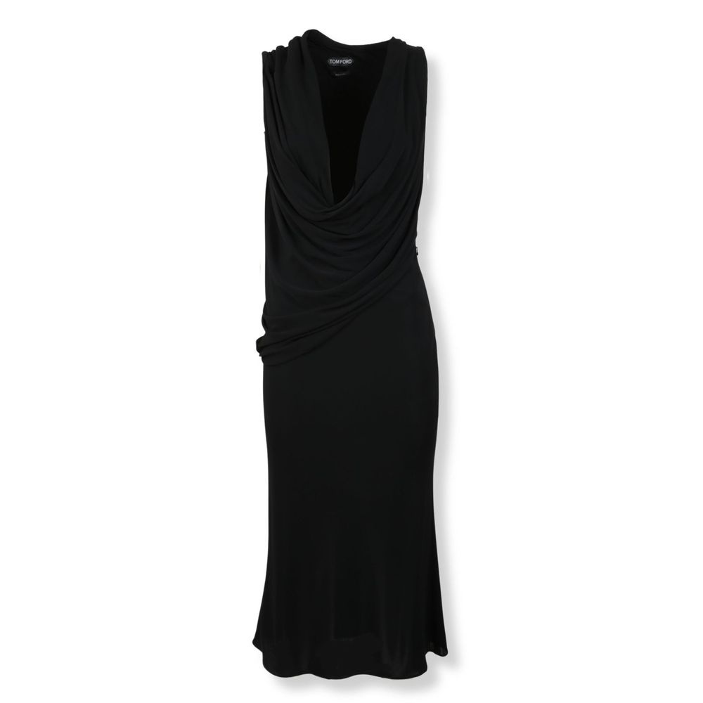 Tom Ford Draped V-Neck Midi Dress
