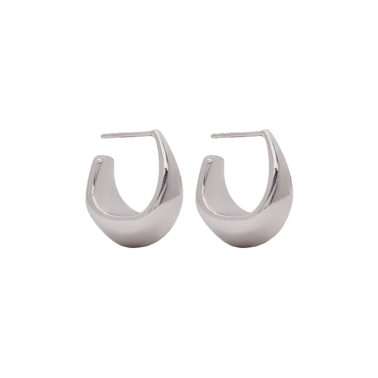 Lemaire Curved Mini Drop Earrings 'Silver'