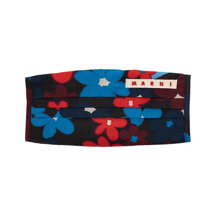 Marni Logo Floral Facemask 'Blue'