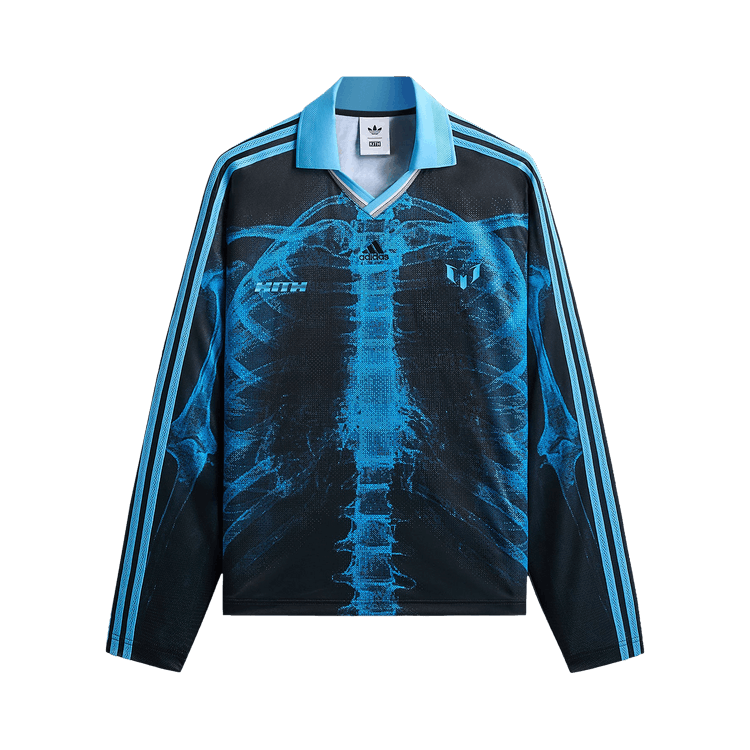 Kith x Messi For Adidas Skeleton Goalkeeper Long Sleeve Tee 'Black/Blue'
