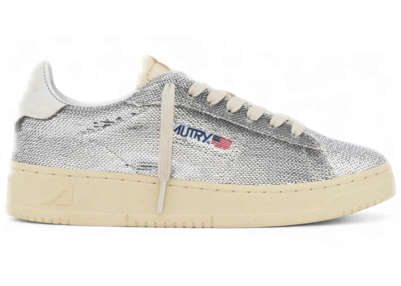 Autry Dallas Low Sparkling Silver White Sequins