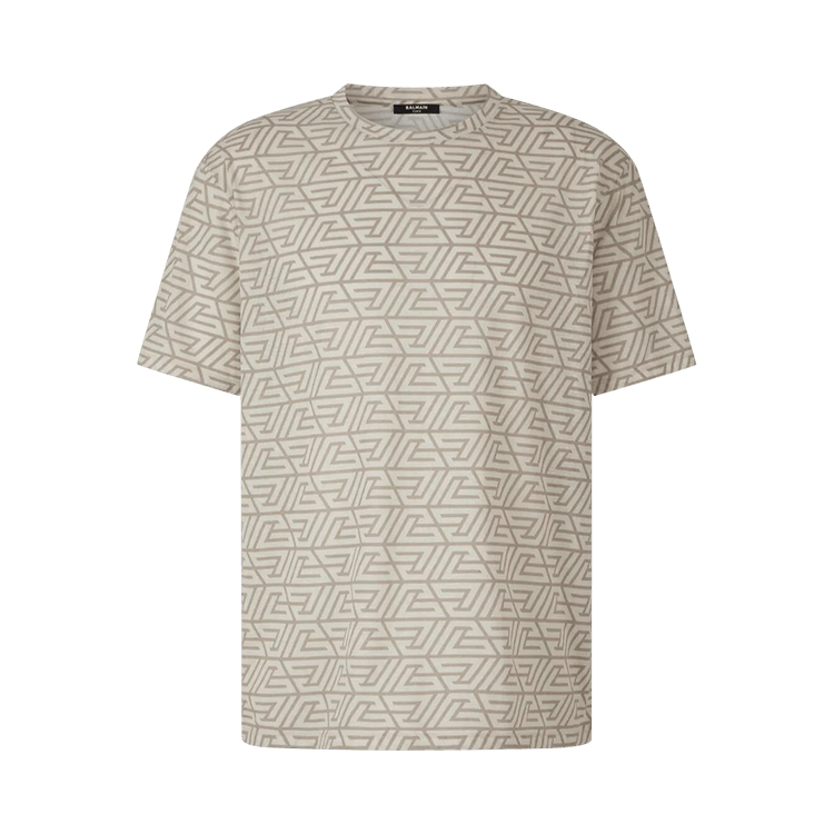 Balmain Pyramid Monogram Printed T-Shirt 'Beige/Light Khaki'