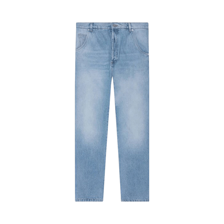 Balmain Straight Monogram Denim Pants 'Blue'