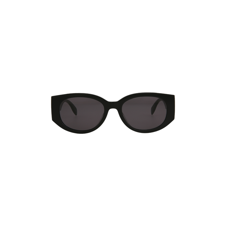 Alexander McQueen Oval Sunglasses 'Black/Grey'