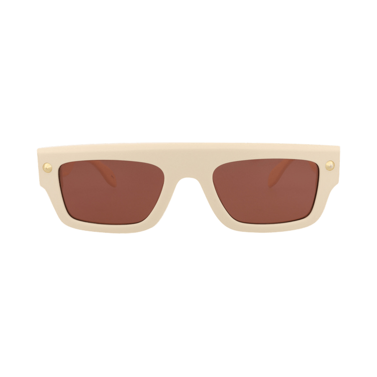 Alexander McQueen Square Sunglasses 'Ivory/Brown'