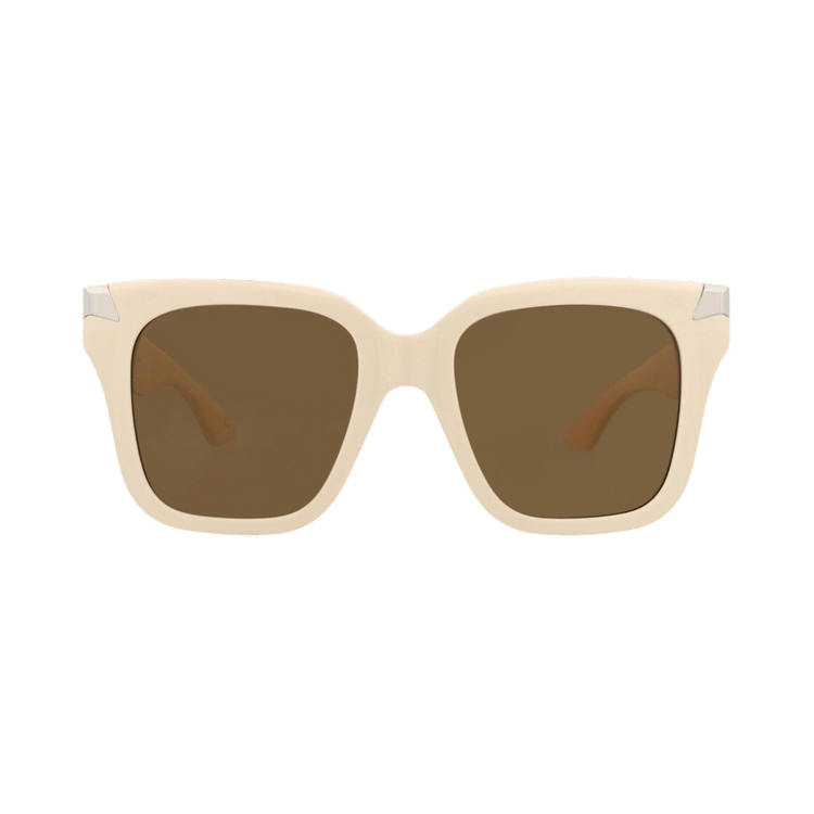 Alexander McQueen Square-Frame Recycled Acetate Sunglasses 'Ivory Brown'