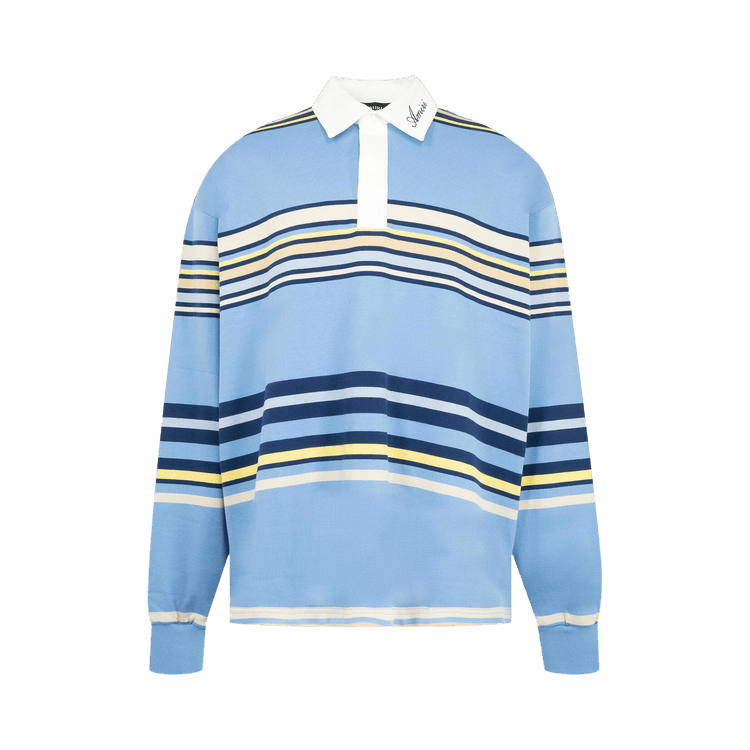 Amiri Striped Long-Sleeve Polo 'Blue'