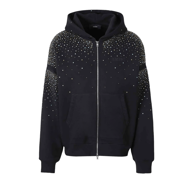 Amiri Crystals Os Zip Up Hoodie 'Black'
