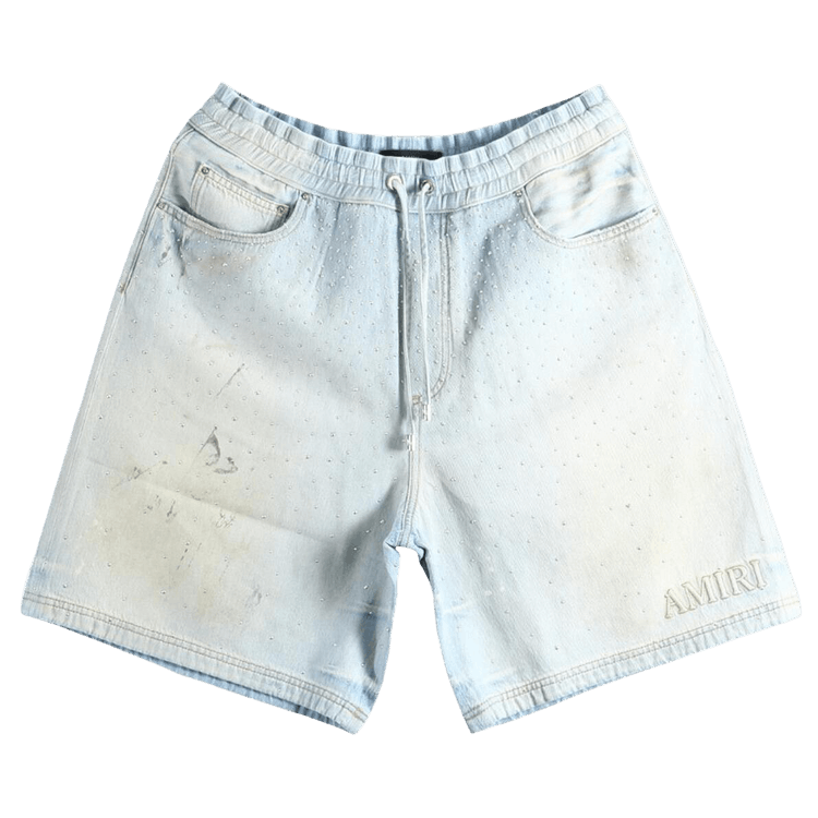 Amiri Crystals Denim Shorts 'Perfect Antique Indigo'