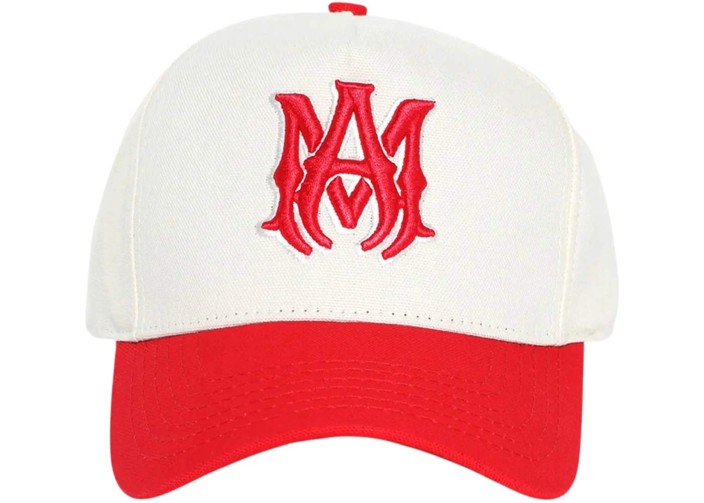 AMIRI MA Two Tone Canvas Hat Alabaster/Red