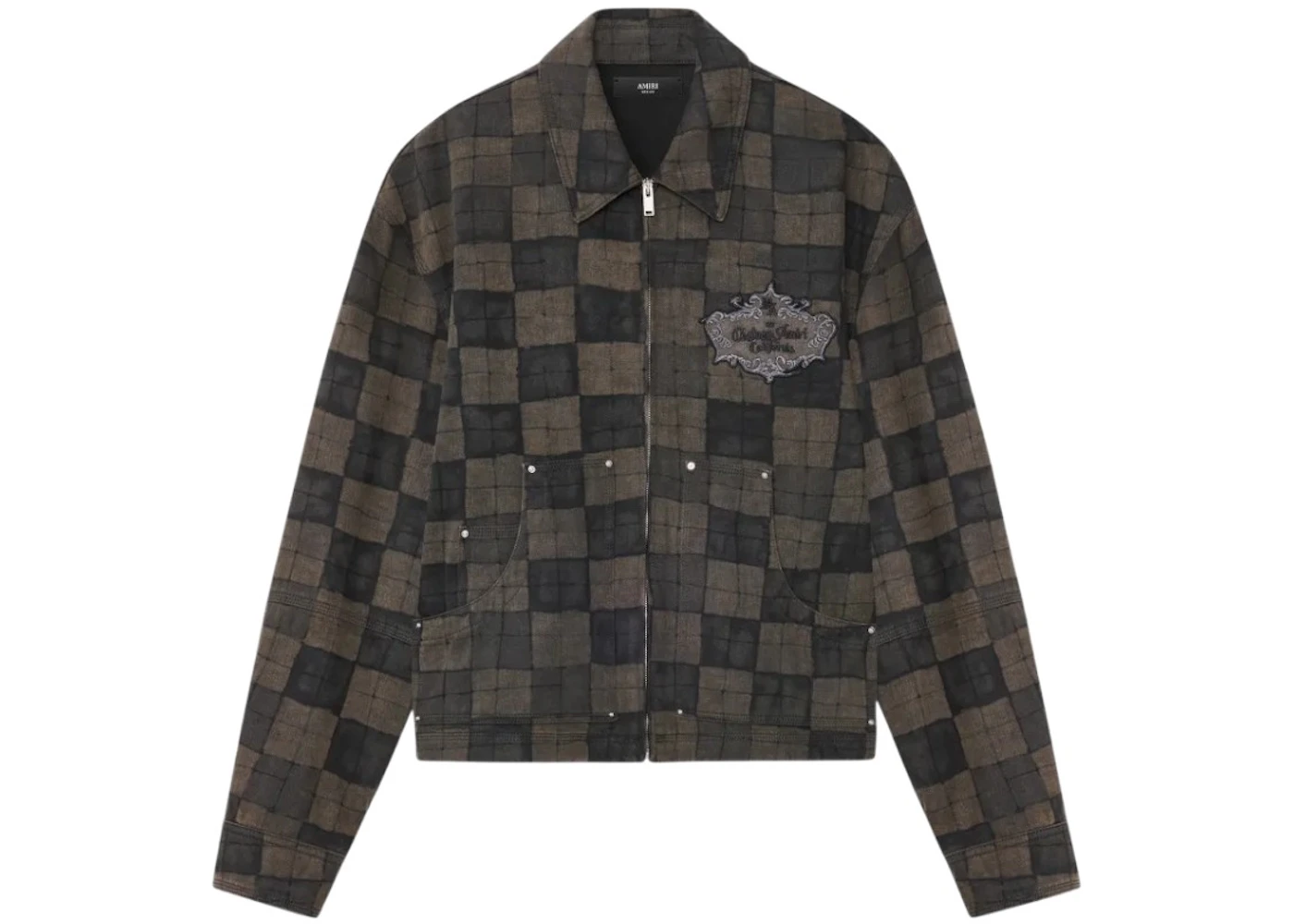 AMIRI Checkered Work Jacket Brown