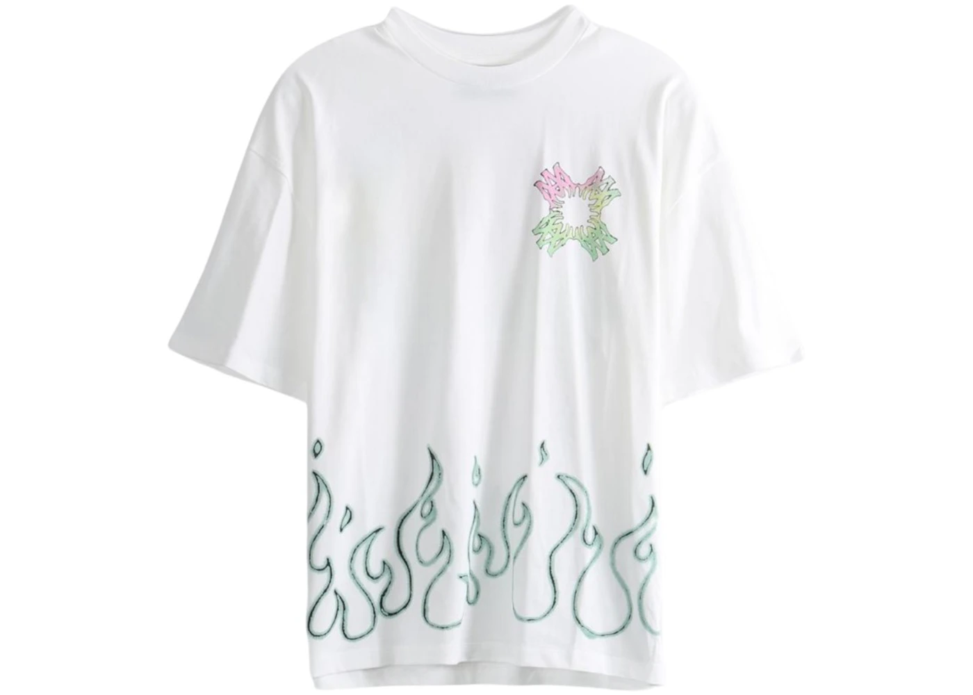AMIRI Ma Quad Flames Lj Skate T-shirt Ivoroy