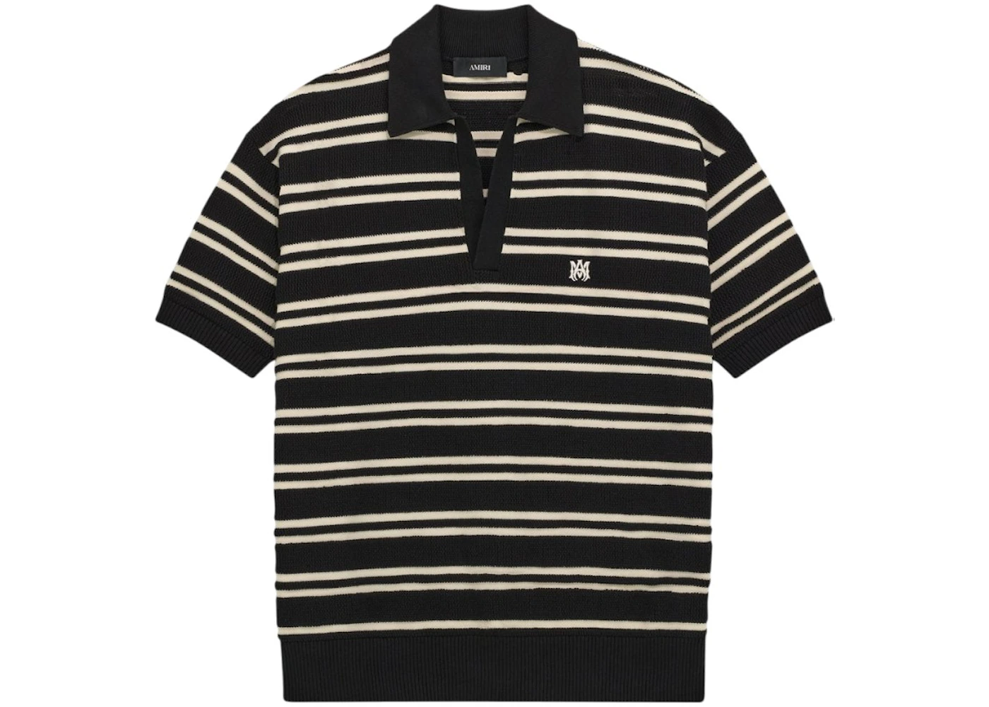 AMIRI Ma Stripe SS Polo Black