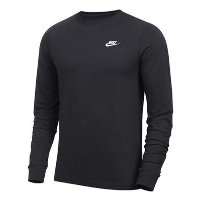 Nike Men's Sportswear Club Casual Sport Round Neck Long Sleeve Men's Black