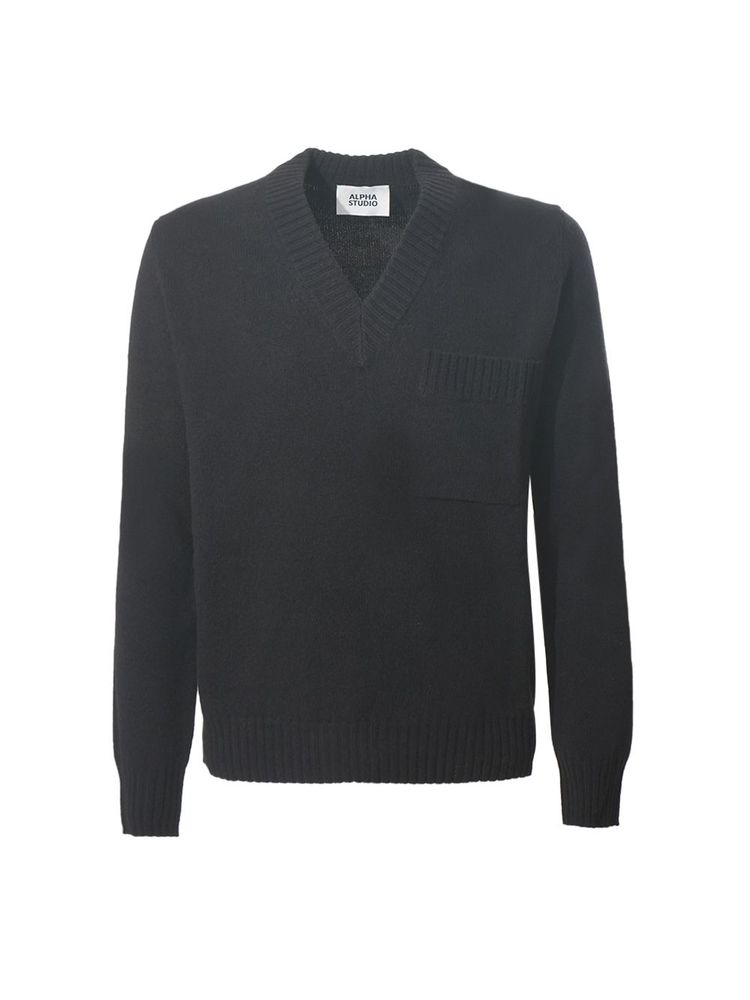 Alpha Studio V-Neck Knitted Sweater