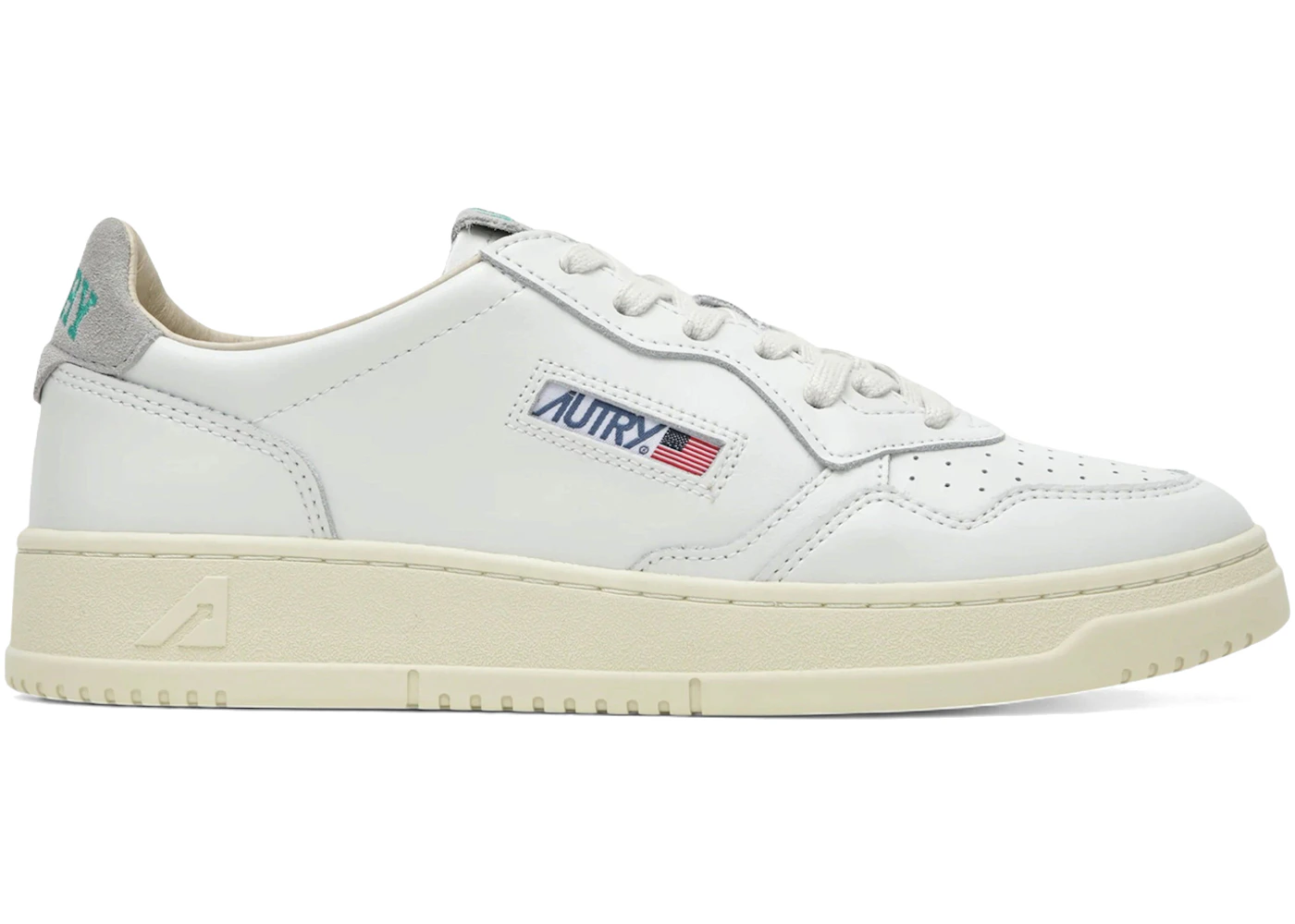 Autry Medalist Leather Low White/Cloud Grey