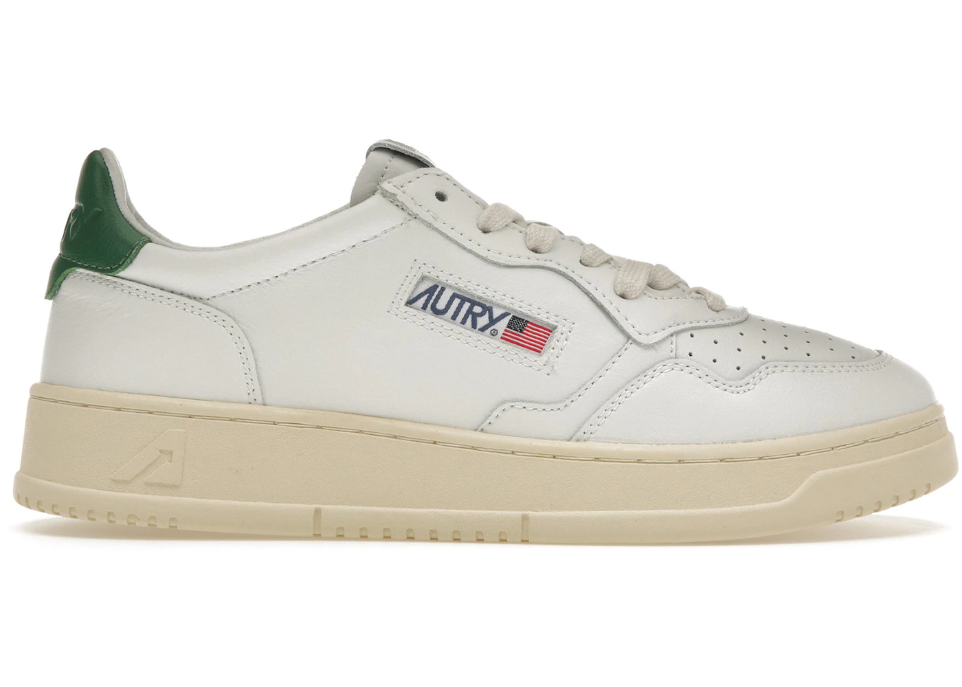 Autry Medalist Leather Low White Green