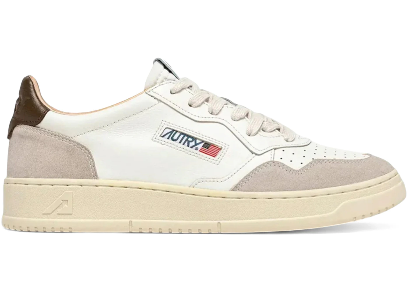 Autry Medalist Leather Low White Teak