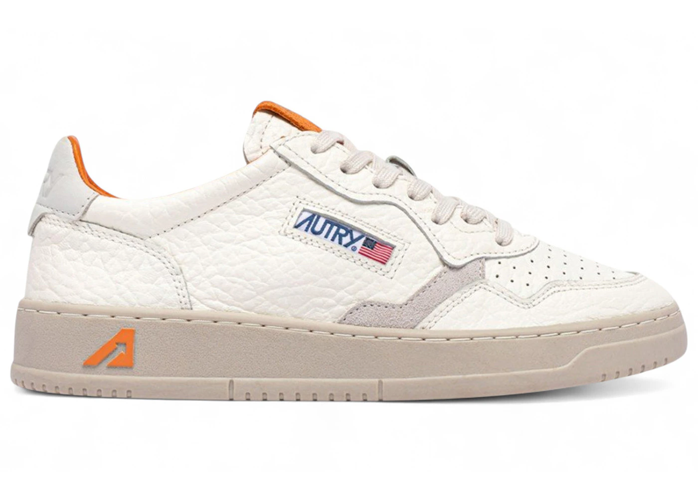 Autry Medalist Low Marshmallow Leather Fanta Orange
