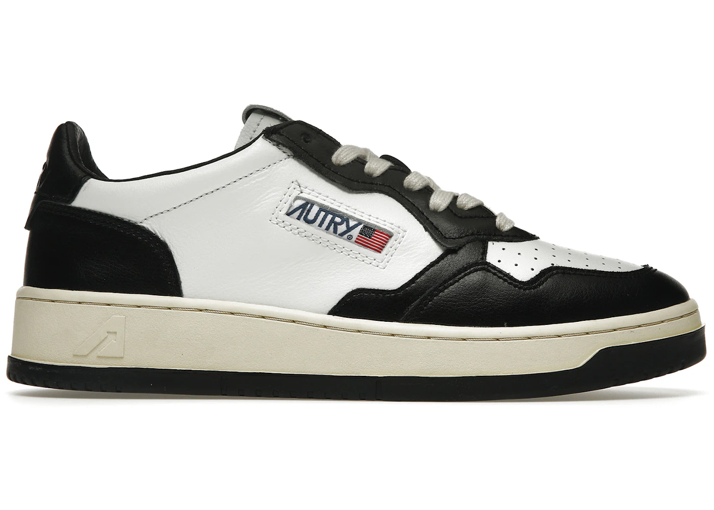 Autry Medalist Leather Low Black White