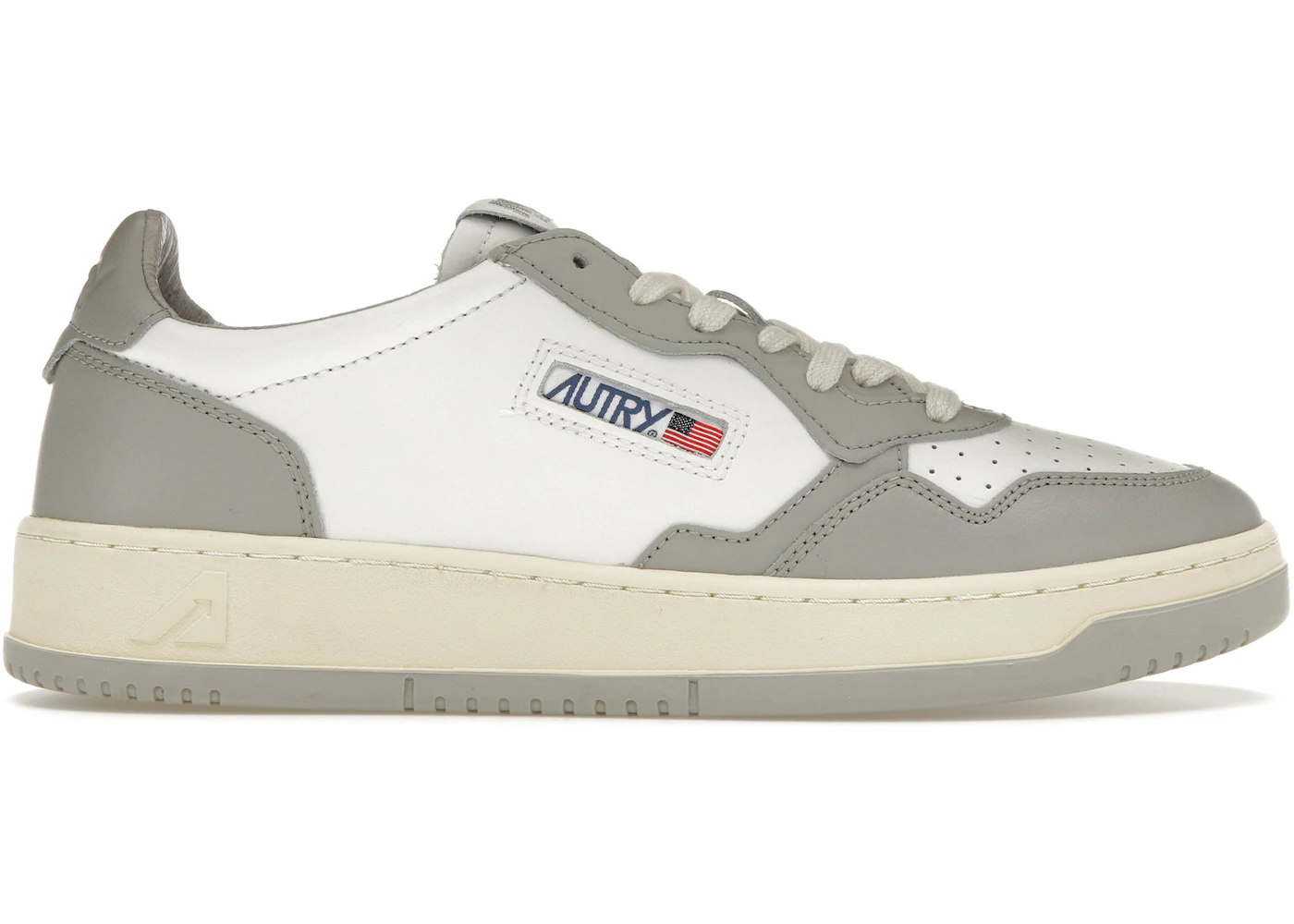 Autry Medalist Leather Low Grey White