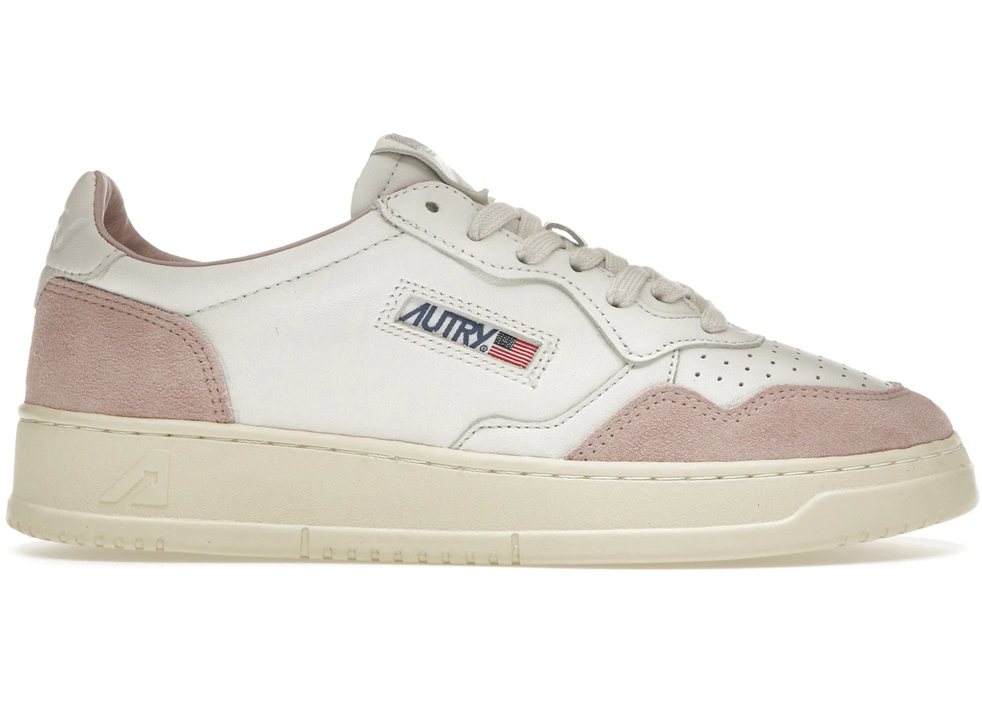 Autry Medalist Leather Low White Powder (Women's)