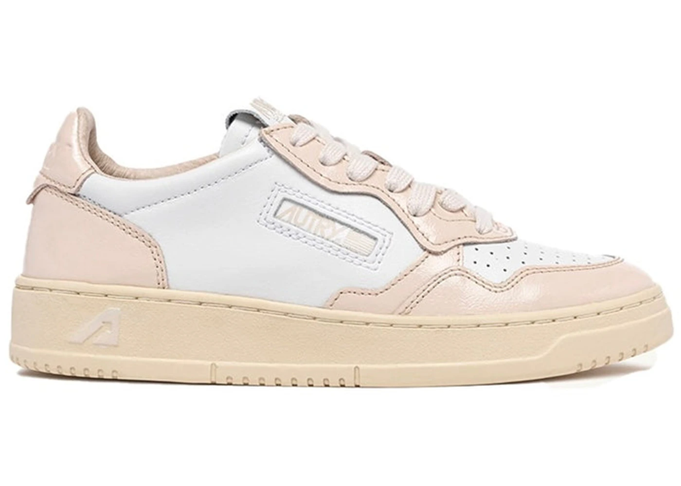 Autry Medalist Low White Light Pink Patenet Leather (Women's)