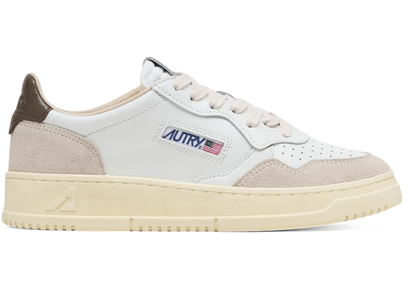 Autry Medalist Leather Low White Teak (Women's)
