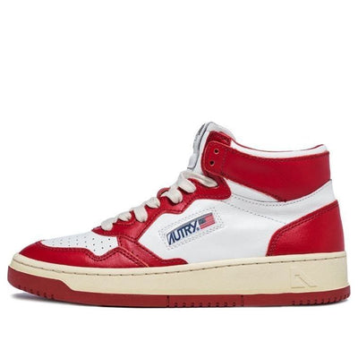 (WMNS) Autry Medalist Mid Leather Sneakers Two-Toned 'White Red'