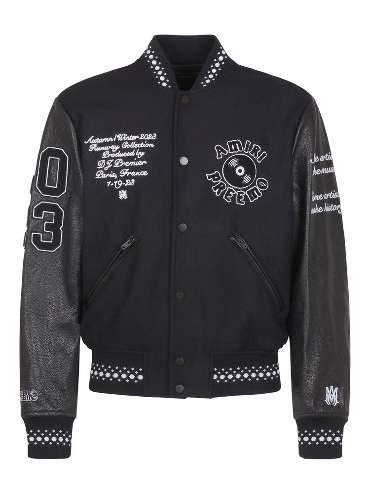 Amiri Logo Embroidered Varsity Jacket
