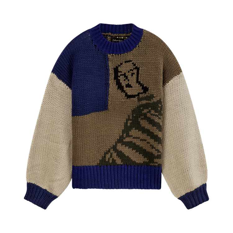 KidSuper Heavy Gauge Girl in Stripes Sweater 'Blue'