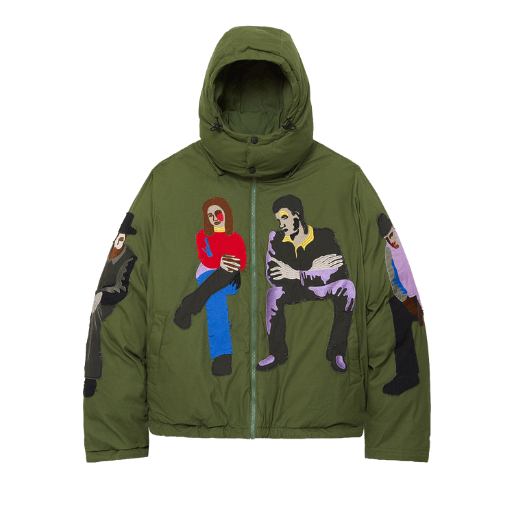 KidSuper Subway Car Patchwork Puffer 'Green'