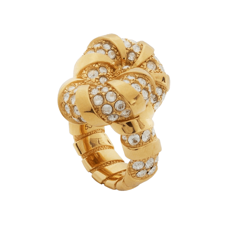 Lanvin Rhinestone Melodie Ring 'Gold/Crystal'